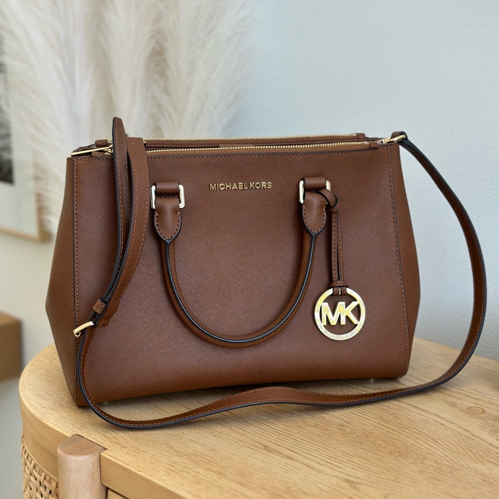 Michael Kors Brown Saffiano Leather Satchel